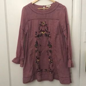 Anthropologie spring embroidered floral dress